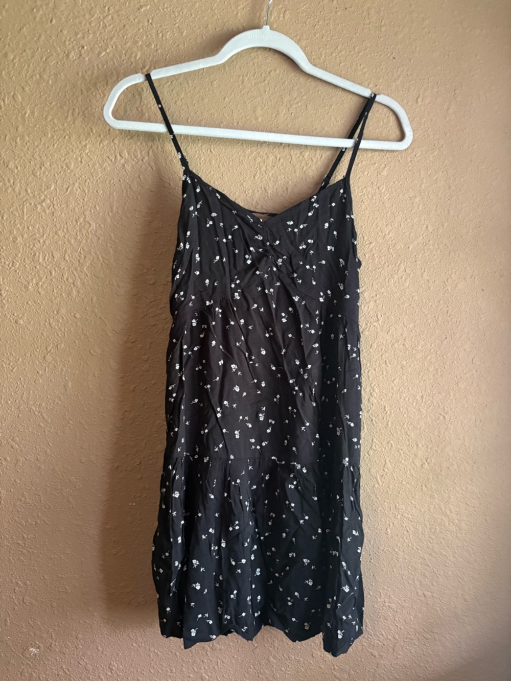 Black Floral Spaghetti-Strap Dress, cool back!